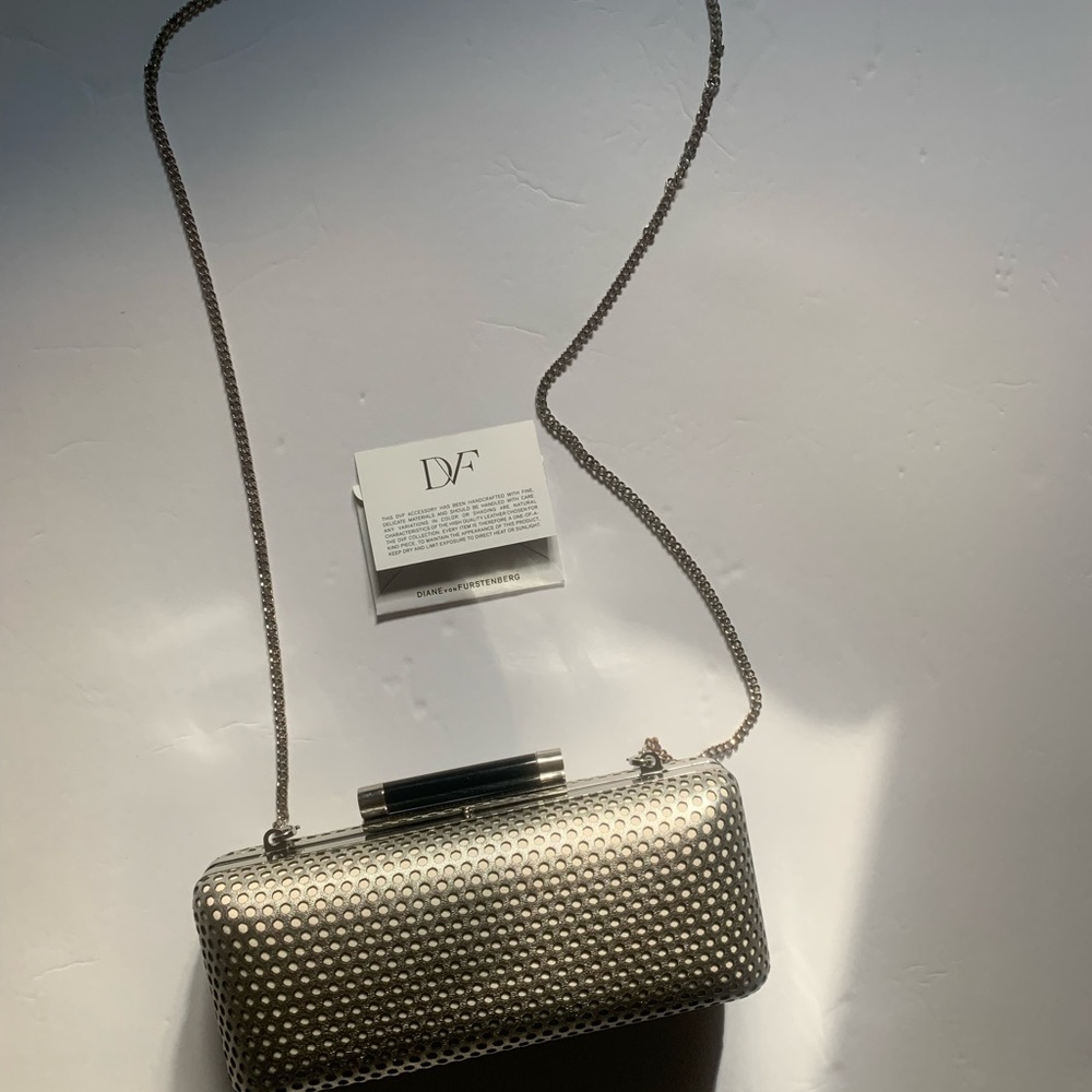Diane Von Furstenberg Silver Box Clutch - Picture 3 of 4